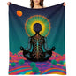 Yoga Meditation Chakra Print Throw Blanket, Soft Flannel Fuzzy Cozy Warm Blanket for Couch Bed Sofa Home Decor, 50"x60" - size: 50*60 in