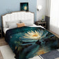 Lotus Throw Blanket, Meditation Contemplation Flowers Bed Blanket,Soft Flannel Fleece Turquoise Throw Blankets Cozy Fluffy Plush Blankets 60×80 inch - size: 60"×80" Twin