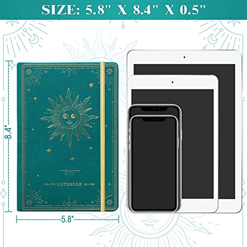 Artfan Ruled Notebook/Journal – Premium Thick Paper Faux Leather Classic Writing Notebook with Pocket + Page Dividers Gifts, Banded, Large, 144 Pages, Hard Cover, Lined (5.8 x 8.4) - Jungle Green - color: Green1