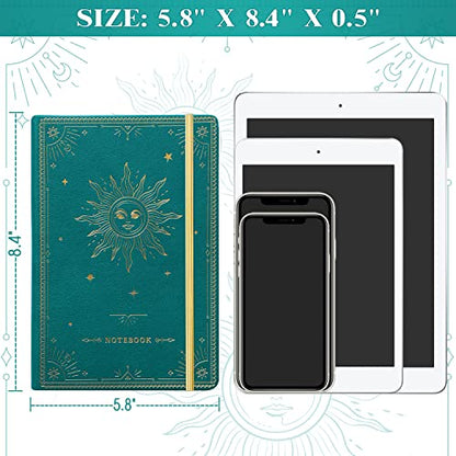 Artfan Ruled Notebook/Journal – Premium Thick Paper Faux Leather Classic Writing Notebook with Pocket + Page Dividers Gifts, Banded, Large, 144 Pages, Hard Cover, Lined (5.8 x 8.4) - Jungle Green - color: Green1