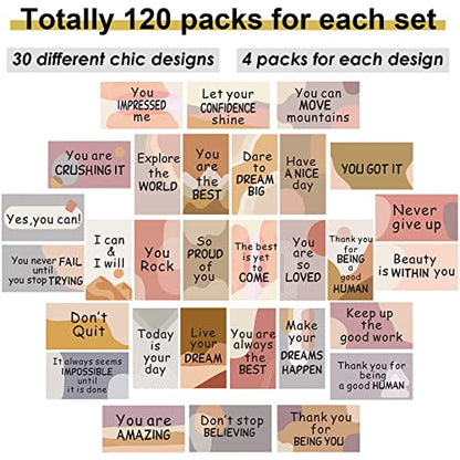 Outus 120 Pcs Motivational Encouragement Quote Cards Inspirational Kindness Appreciation Gratitude Business Encouragement Mini Note Cards, 30 Styles, 3.5 x 2 Inch(Boho Style) - style: Boho Style