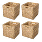 Trademark Innovations Foldable Hyacinth Storage Baskets with Iron Wire Frame (Set of 4)