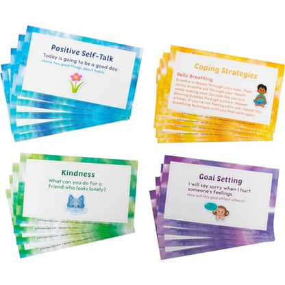 Really Good Stuff Social-Emotional Learning Conversation Cards for Home- Set of 18-Help Kids Learn and Discuss Feelings-Activities to Express Emotions - style: Social-Emotional From Home