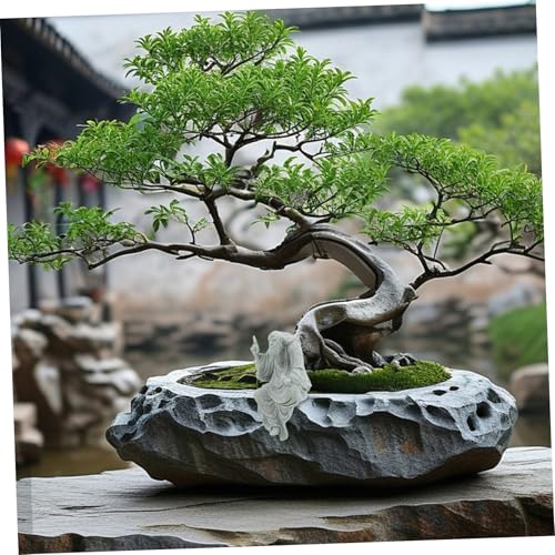 BESPORTBLE Zen Garden Buddha Figurine for Bonsai Decoration Serene Stone Sculpture for Desktop Aquarium Decor Peaceful Ornament Chinese Style