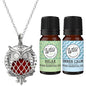 Wild Essentials Owl of Athena Essential Oil Diffuser Necklace Gift Set with Inner Calm & Relax Oils – Nickel Free Alloy Pendant with 8 Color Pads – USA Made Oils & Perfume Necklace – Family Company - color: Silver Owl, size: 2 Oils