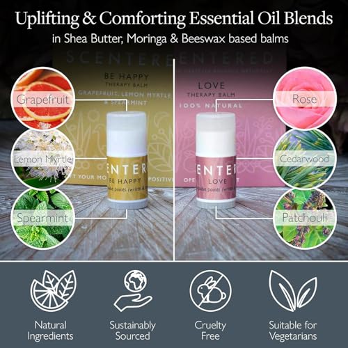 Scentered Gratitude & Affirmation Gift Set – 42 Pocket-Sized Mindfulness Cards with Aromatherapy Balms for Positivity, Mood Boost & Self-Care in Reusable Tin