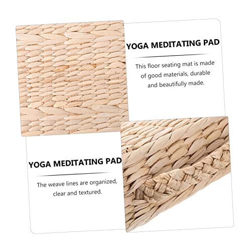 ABOOFAN Thick Straw Woven Mat Eco-Friendly Yoga Meditation Pad Floor Pillow Funny Welcome Mat