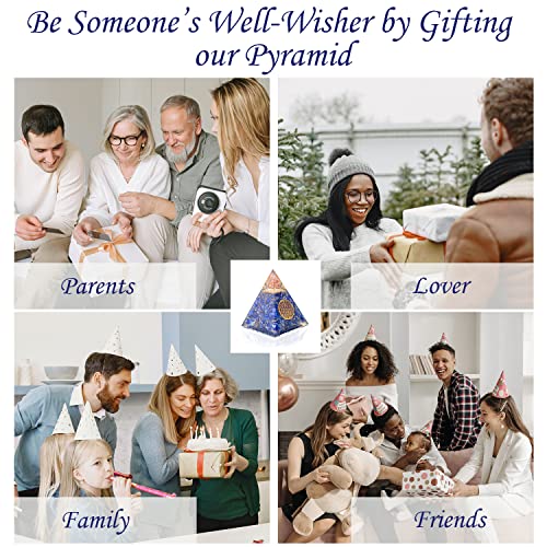 Orgone Pyramid of Success – Lapis Lazuli Orgonite for Honesty, Self-Awareness, Chakra Balancing, Meditation, Reiki Healing, EMF Protection & Positive Energy Enhancement - color: Lapis Lazuli