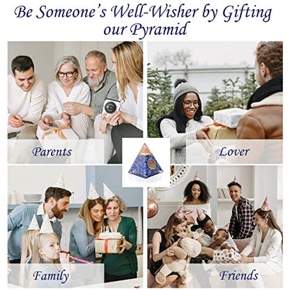 Orgone Pyramid of Success – Lapis Lazuli Orgonite for Honesty, Self-Awareness, Chakra Balancing, Meditation, Reiki Healing, EMF Protection & Positive Energy Enhancement - color: Lapis Lazuli