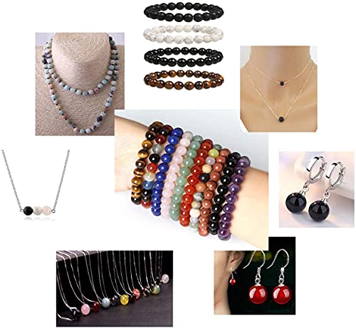 AD Beads 8mm Natural Round Loose Beads 110 Pieces, for Making 108 Mala Prayer Beads Necklace, Bracelet & Yoga Meditation, Jewelry Design (Bloodstone) - color: Bloodstone, size: 8mm-110pcs