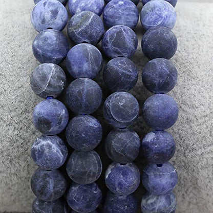 Keleny Gem Semi Precious Gemstones 8mm Natural Stone Round Beads Crystal Stretch Bracelets 7 Inch Unisex - color: 8mm Matte Blue Sodalite