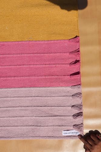Jaipur art & Rugs Cotton Yoga Mat - Eco-Friendly Hand-Woven Rug - Non Slip & Thick (24”x72”x5mm) for Everyday Fitness at Home - Comfortable Extra-Long - color: Multicolor 11