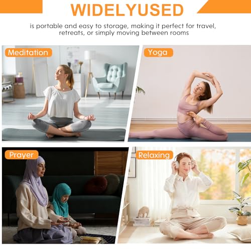 Engorgio Meditation Bench Black, Adjustable Height Meditation Chair, Kneeling Meditation Stool, Seiza Chair, Prayer Bench with Cushion for Home Studio Portable Non-Slip Yoga Stool.
