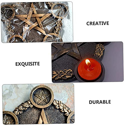 VALICLUD Pentacle Star Candleholder Decorative Altar Prop Elegant Desktop Candle Holder Compact Space Saving Design for Home Bar Restaurant Wiccan Sacrifice Ritual