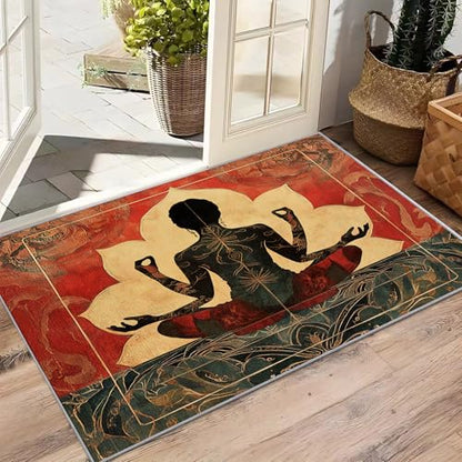 Chakra Rug for Meditation - 5x6 Rug, Yoga Meditation Living Room Rugs, Boho Mandala Bedroom Rugs, Bohemian Carpet, Chakra Home Decor & Gifts - size: 5' x 6' (Rectangular)
