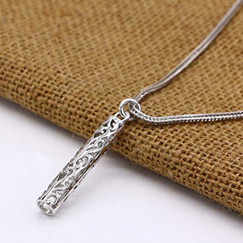 Dankadi Women's 925 Silver Necklace-Bohemian Sterling Silver Patterned Cylindrical Pendant Necklace-100% Original Silver Snake Chain 45-60CM Fine Jewelry - style: Chopin chain 22 inch
