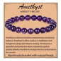 LPBeads Handmade Natural Gemstone Stretch Elastic Bracelet Healing Crystal Round Stone Beads Jewelry Gifts for Women Men - color: Amethyst, size: 8mm