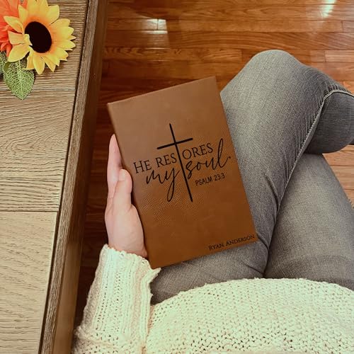 Personalized Christian Prayer Journal for Men & Women, Custom Engraved Name, Daily Devotional, Scripture Writing, Gratitude and Faith Gift