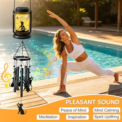 2 Pack Solar Dog Wind Chimes for Outside, Birthday Mother' s Day Gifts for Mom Women Grandma,Solar Dog Wind Chime Light Hanging Wind Chimes Outdoor,IP65 Waterproof, Yard Garden Terrace - size: 2 pack- Dog jar wind chime