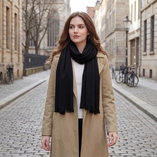 Pashmina shawls and wraps for Evening Dresses Scarf for Women Winter Shawl Wraps for Women Weedings - color: Black