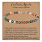 LPBeads Handmade Natural Gemstone Stretch Elastic Bracelet Healing Crystal Round Stone Beads Jewelry Gifts for Women Men - color: Indian Agate, size: 4mm