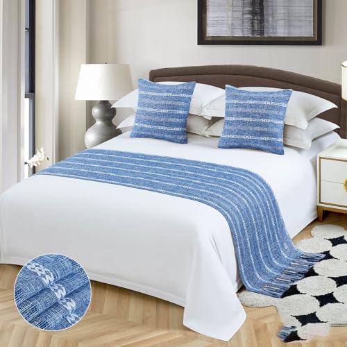 Bed Runner Scarf Protector Slipcover Decorative for Meditation Room, Serene Bed Scarf for Relaxing Space (Pillowcase Included X2)(50X210CM) - size: 50X210CM