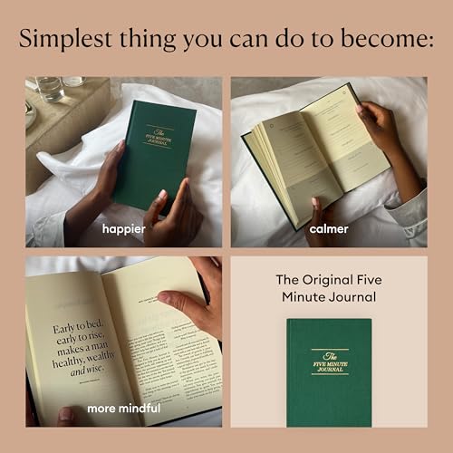Intelligent Change The Five Minute Journal, Original Daily Gratitude 2025, Reflection Manifestation for Mindfulness, Undated Daily with Gold Foiling, Plastic-Free, Green - color: Earth Green
