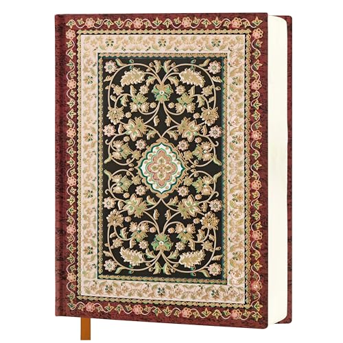 Mlife Thick Journal A5 Blank Notebook,288 Pages A5 Skethbook,120gsm Plain Paper,Vintage Hardcover Sketch book with Gold-Embossed Floral for Men Women,5.5'' X 8.27'' - color: D