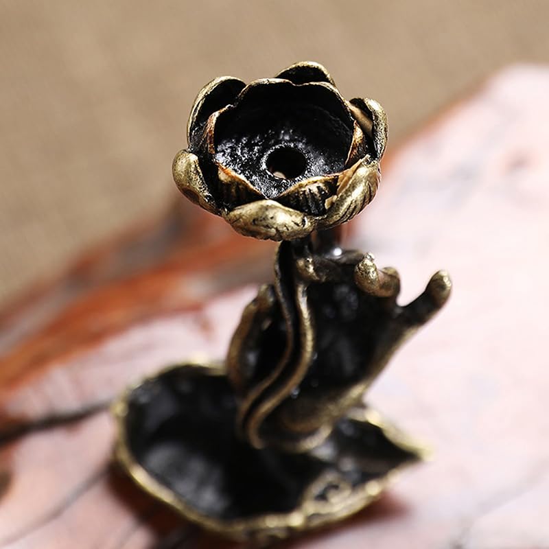 Backflow Incense Buddha Hand Ornament, Brass Incense Holder for Zen Tea Table and Coffee Table, Small Desktop Decoration