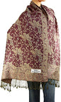 Falari Women's Reversible Paisley Pashmina Shawl Wrap Scarf For Evening Dresses Festivals Any Occasions All Seasons 80"x27" - color: Style 1 - Pink