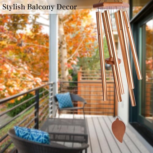 Sympathy Wind Chimes for Outside Deep Tone, Memorial Loss of a Loved, Large Wind Chimes with 6 Thicken Tubes & Hook, Outdoor Gifts Mother, Garden Decor (45IN Gold) - size: 45IN gold