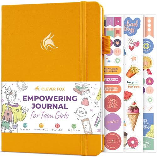 Clever Fox Empowering Journal for Teen Girls – Guided Self-Love Diary with Prompts – Gratitude & Manifestation Notebook, Teenage Gifts (Amber Yellow) - color: Amber Yellow