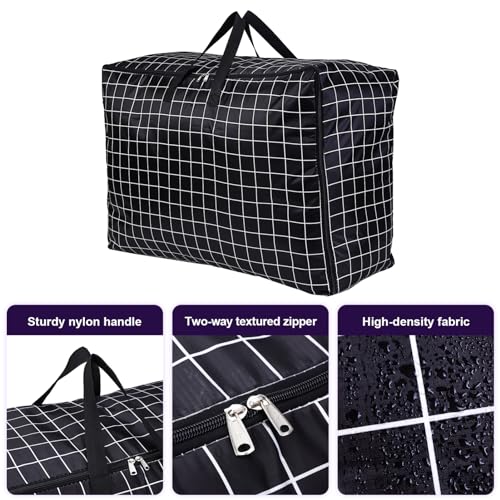 2pcs Oxford Cloth Duvet Storage Bag Large Capacity Moving Bag Zippered for Clothes Blankets Moisture Protection Dustproof Stylish Home Decor