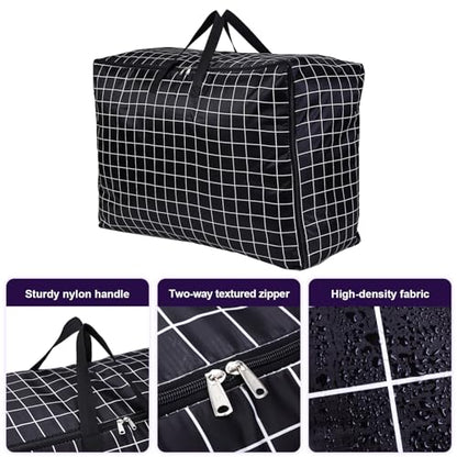 2pcs Oxford Cloth Duvet Storage Bag Large Capacity Moving Bag Zippered for Clothes Blankets Moisture Protection Dustproof Stylish Home Decor