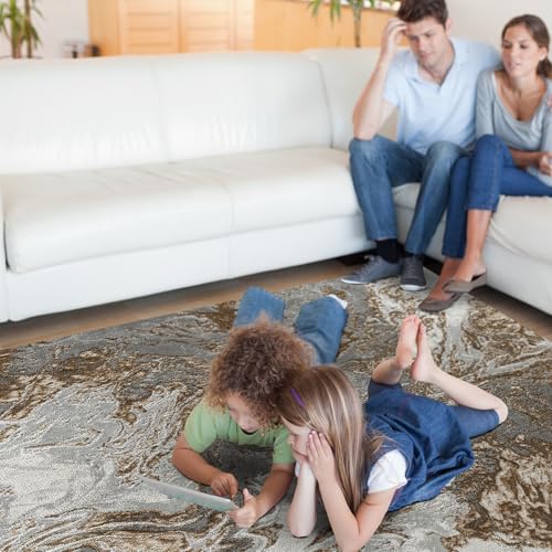 LUXE WEAVERS Marble Swirl Abstract Area Rug, Gray 6x9 - color: Grey, size: 6' x 9' (Rectangular)