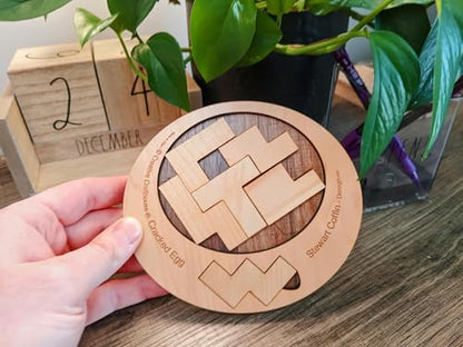 Difficult Puzzle for Adults - The Cracked Egg - 7 Piece Wood Brain Teaser Made in The USA from Creative Crafthouse - style: The Cracked Egg