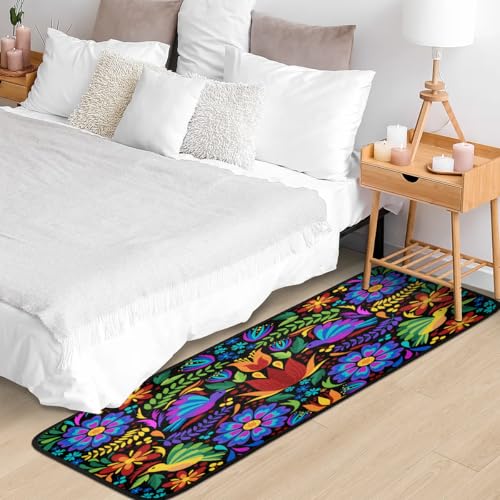 Floral Mexican Birds Kitchen Rugs Indoor Outdoor Non Slip Kitchen Floor Mats Area Rugs Runner Rug Laundry Room Rug 40x20 in - size: 40x20 in