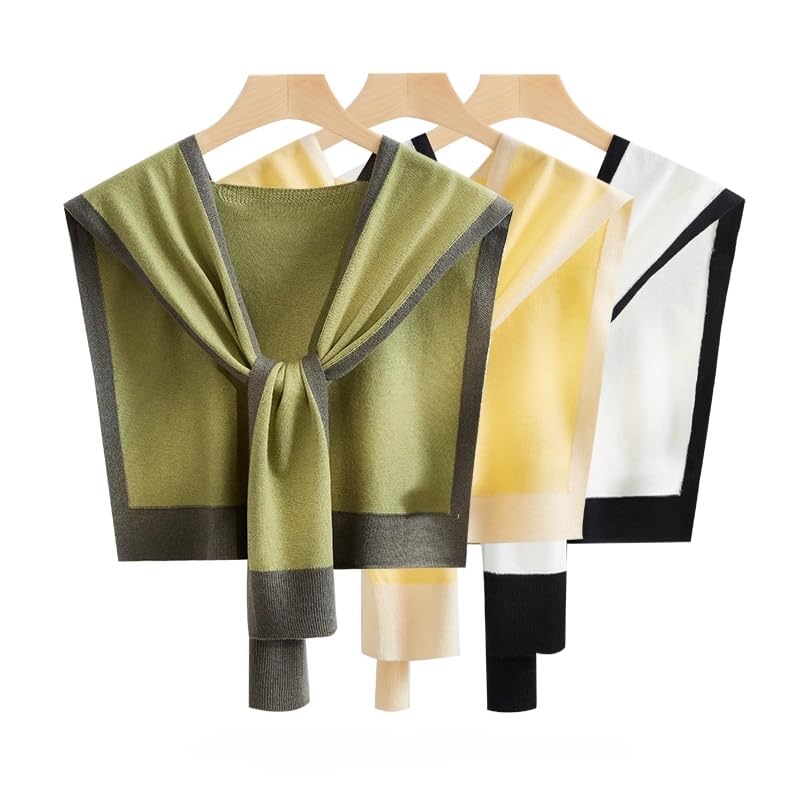 Sweater Shawl Wraps for Women Fashion Knitted Shoulder Shawls Ponchos Travel Casual Sweaters Scarf Cape Wraps - color: 05 Red/White Edge
