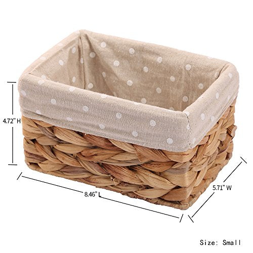 Rectangular Wicker Storage container, Organizer Box,Kingwillow, Art & Craft (Small) - color: Natural-Hyacinth