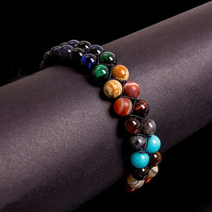 108 Mala Beads Necklace 7 Chakra Tree of Life Pendant Prayer Buddha Bracelets Healing Stone Yoga Men Women Jewelry - color: Eight Planets Star Beads-1