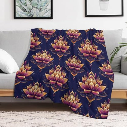 Yoga Meditation Lotus Throw Blankets Bed Blanket Couch Decorative Throw Blankets Soft Cozy Warm Living Room Bedroom - size: 30"*40"（76*100cm）