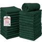 RIVERSIDE Pack of 24 Wash Cloths for Showering, 12 x 12 Inches, Super Soft & Absorbent, 100% Cotton Washcloths Premium Quality Flannel Face Cloths for Bathroom, Gym, Spa (Hunter Green, 24 Pack) - color: Hunter Green