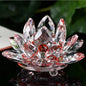Crystal Lotus Flower Sculpture Decoration Elegant Centerpiece for Bedroom Relaxation and Wellness Interior Piece(Red)
