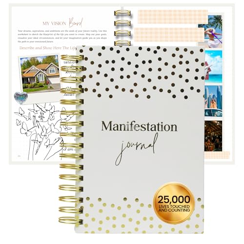 Manifestation Journal for Women | Guided 369 Method & Undated 90-Day Planner for Intentional Goal Setting - White - color: White