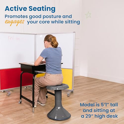 ECR4Kids ACE Active Core Engagement Wobble Stool, 18-Inch Seat Height, Flexible Seating, Grey - color: Grey