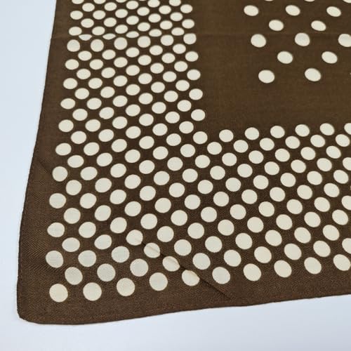 35" Head Scarf Large Square Scarf Like Cotton Hairscarf Fashion Scarves Bandana Night Sleeping Wraps for Women B01 - color: Brown-white Polka Dots