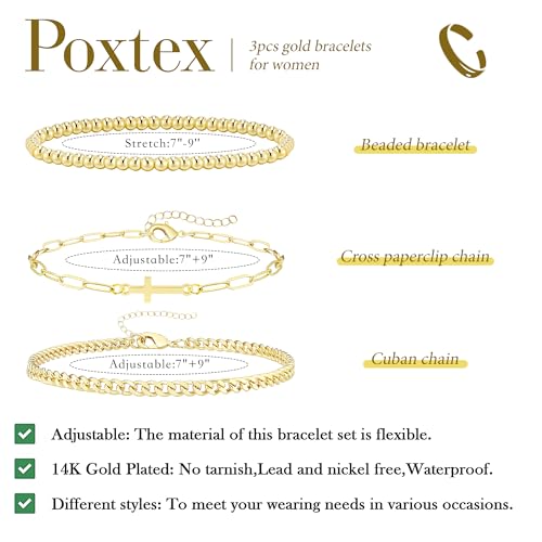 3mm Diamond Classic Tennis Bracelet for Women Dainty, Gold Jesus Cross Bracelets Trendy, 14K Gold Plated Heart/Evil Eye/Pearl/Starfish & Seashell Charm Bracelets for Women Bulk - style: Cross Beaded Cuban-Gold