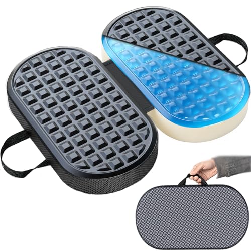 Travel Seat Cushion For Airplane, Cooling Memory Foam Seat Cushion For Long Flights, Stadium Portable Seat Cushion For Various Sports Events, Folding Chair Pads For Car, Kayaking, Camping, Bleachers - size: Jumbo Thick（21.6×17×2.3 in）