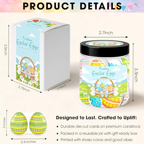 Bible Verse Jar, Mothers Day Gifts For Mom, Birthday Gifts For Women (Positive Easter Eggs) - style: Positive Easter Eggs