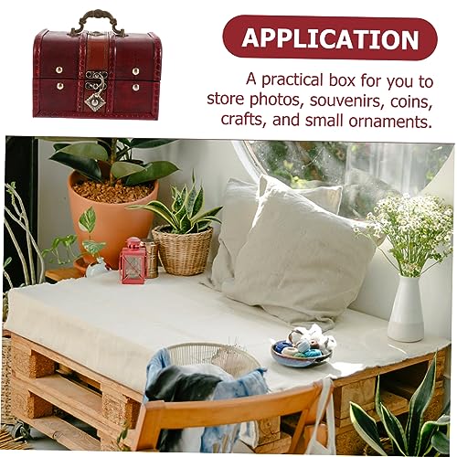 LIFKOME Retro Style Wooden Storage Box Large Capacity Sturdy Jewelry Coins and Office Supplies